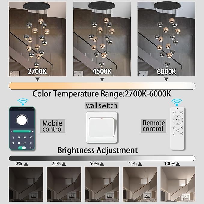 Chandeliers for Dining Room Flush Mount Dimmable Round Ceiling Light for Living - Image 4
