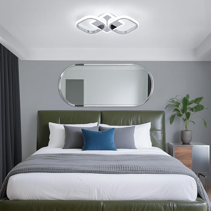 ElDISUNY Modern LED Ceiling Lights, 30W Sliver Elegant Square Lamp LED Ceiling - Image 8