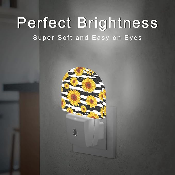 Sunflowers Striped Night Light, Night Lights Plug into Wall - Image 3