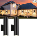 2 Pack 14inch LED Up & Down Wall Lights, 18W E26 4000K Day White 1800LM Outdoor by MUCLUD
