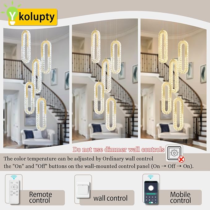 5-Lights Modern Crystal Chandelier - Image 3