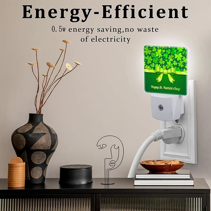 Happy St Patrick's Day Night Light Plug into Wall, 0.5w Energy Saving Sleep - Image 4