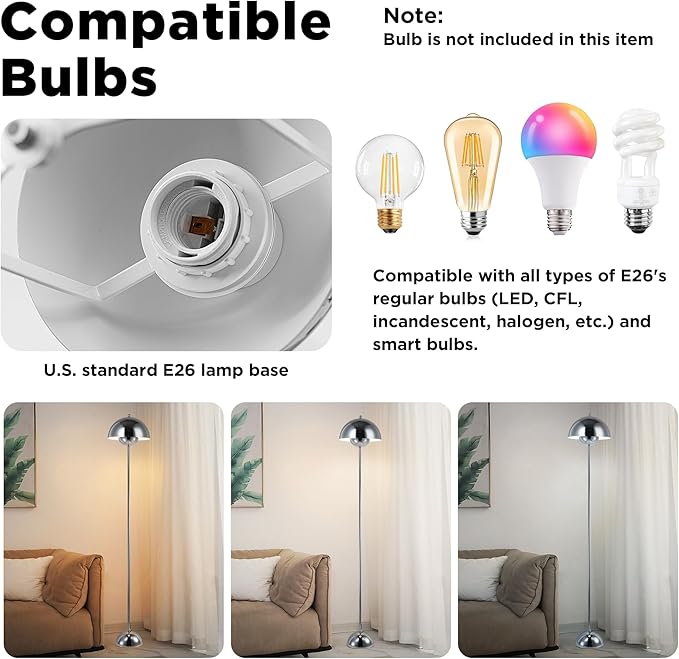 COSYLUX Modern Floor Lamp for Living Room, Industrial Tall Standing Lamp for - Image 7