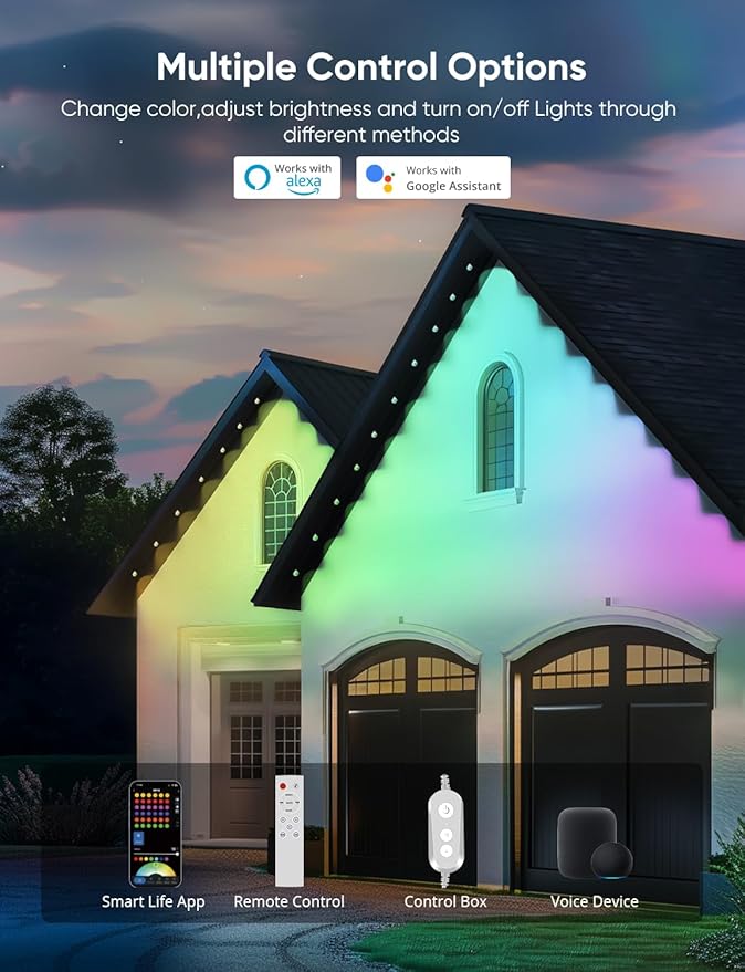 Permanent Outdoor Lights 100ft, RGBW Eaves Light - Image 8