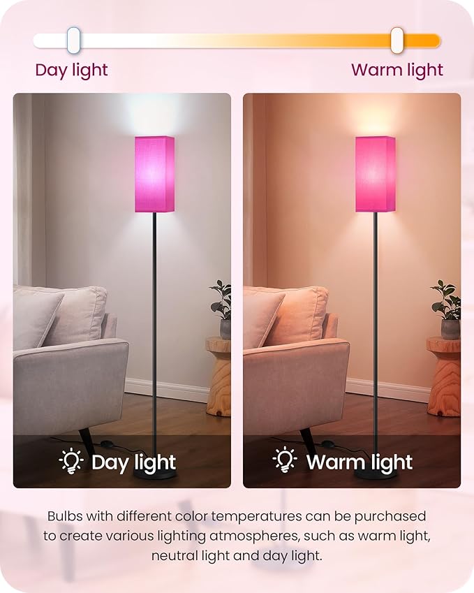 Floor Lamp, Pole Lamp with Foot Switch, Modern Standing Lampshade, Minimalist - Image 4