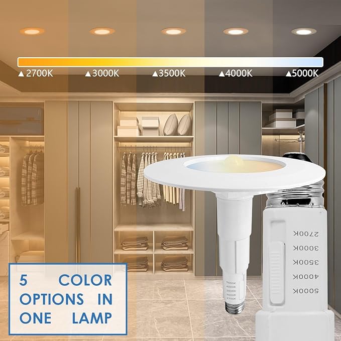 Jolux 5/6" Retrofit LED PIR Motion Sensor Recessed Lighting, Adjustable 5CCT - Image 2