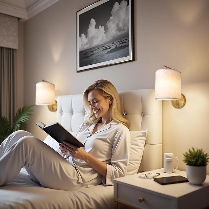 Rechargeable Battery Operated Wall Sconces Set of 2 Wireless Wall Lights - Image 6