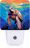 Watercolor Wild Turtle Night Light, Plug-in Nightlights Auto Sensor Night Lamp by Unknown