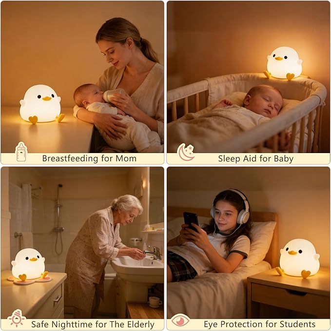 Duck Lamp, Cute DoDo Duck Night Light, Dimmable/Timer Ducky Lamp, Silicone - Image 6