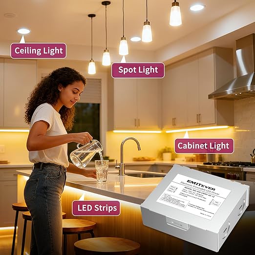 EMITEVER 60W 12V Dimmable LED Driver, Electronic Transformer, 120V AC to 12V DC - Image 5