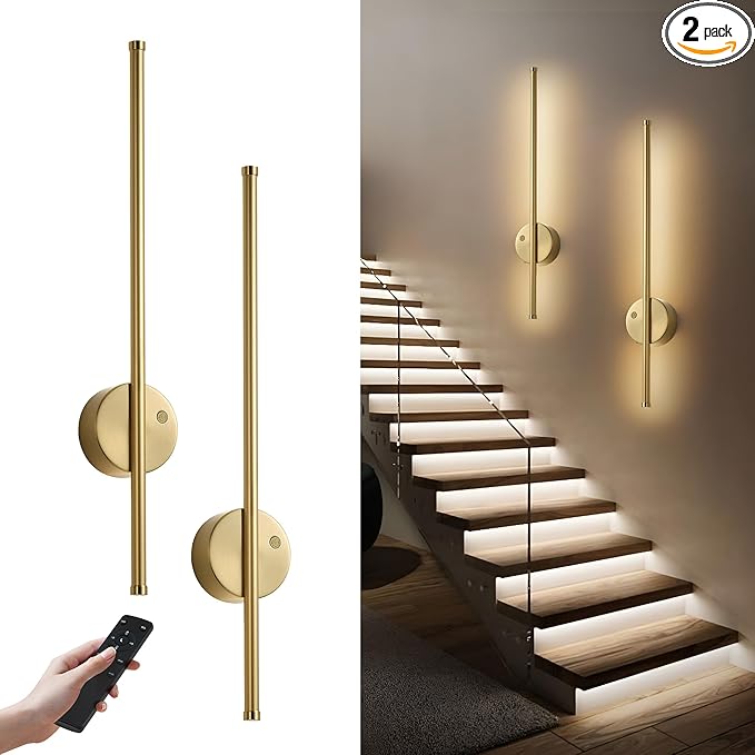 Motion Sensor Battery Operated Wall Sconce Set of Two by KARTOOSH