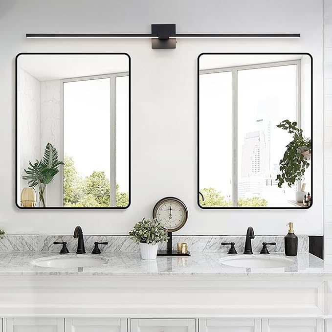 URSOLA Black Bathroom Light Fixtures, 48 inch Modern LED Vanity Lighting Over - Image 7