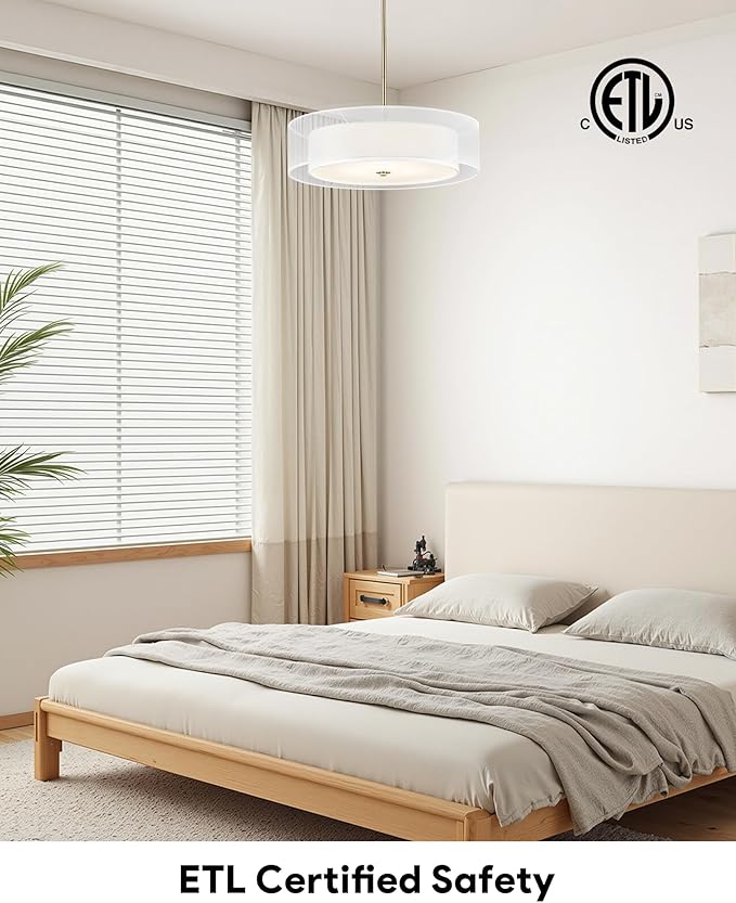 VONLUCE Drum Chandelier, Modern Ceiling Light Fixture - Image 6