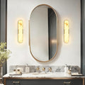 2 Pack Alabaster Wall Sconces 20" Gold Modern Vanity Wall Lights by BuyitNow