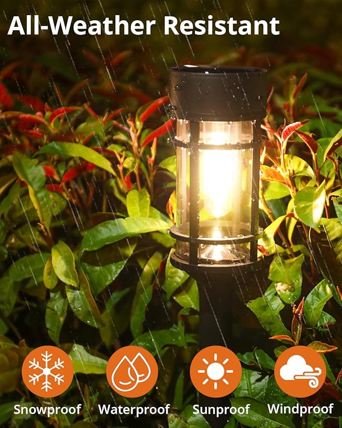 Solar Lights Outdoor Waterproof, 8 Pack Solar Pathway Lights - Image 3