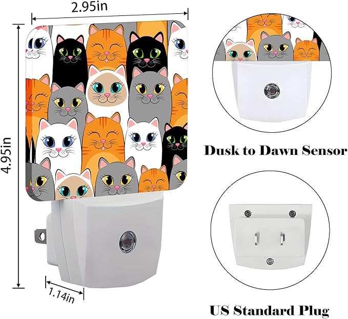 Cats Night Light, Plug Into Wall Decor - Image 2