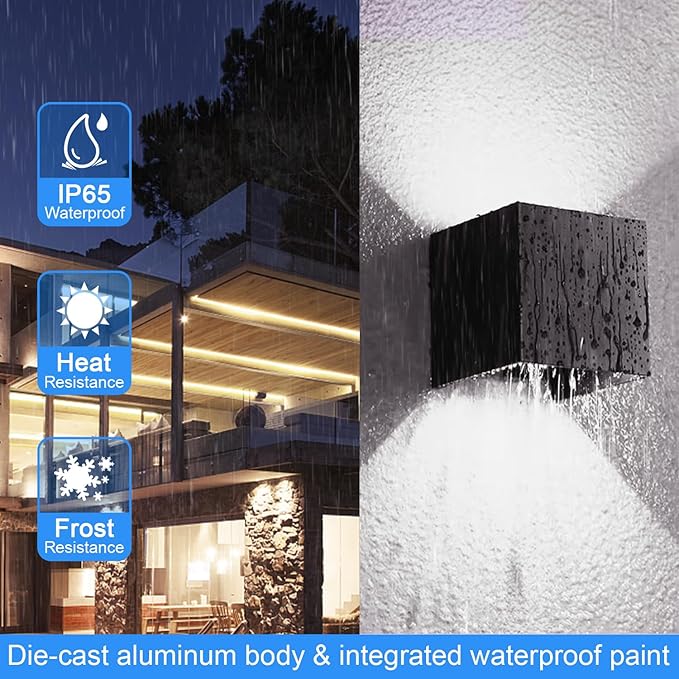 Juyace 20W 6000K LED Sconce Wall Up and Down Exterior Lighting hardwire No - Image 2