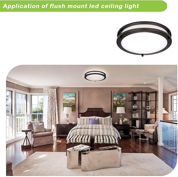 13 inch Flush Mount LED Ceiling Light Fixture, 2700K/3000K/3500K/4000K/5000K - Image 9