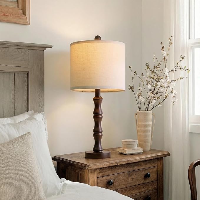 BOBOMOMO 20.5" Classic Table Lamps Set of 2, Farmhouse Nightstand Lamps - Image 7