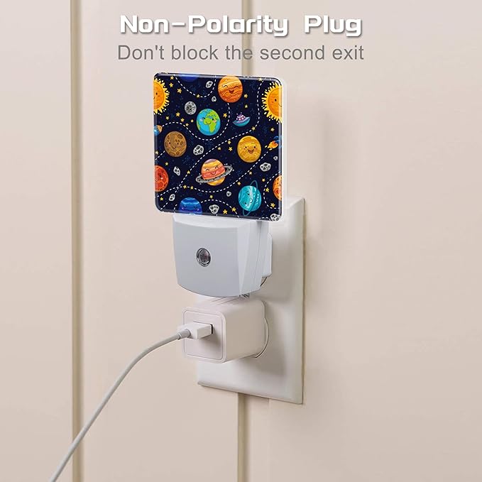 Cartoon Solar System Planets Night Light Plug into Wall, Space Stars Planets - Image 3