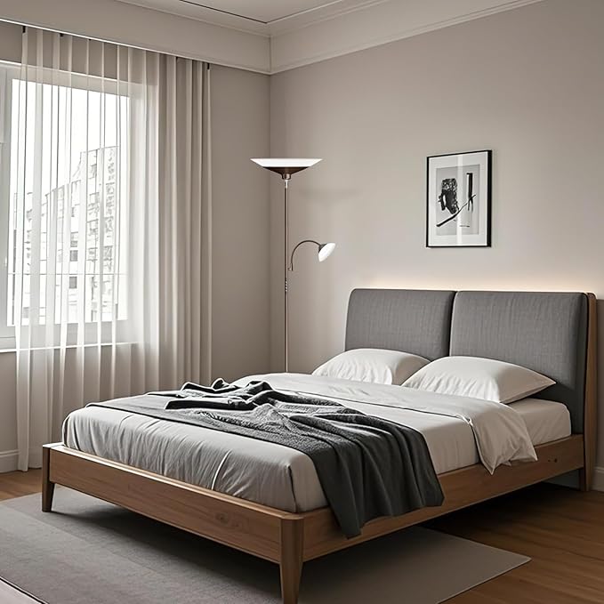 Brown Torchiere LED Floor Lamp - Image 9