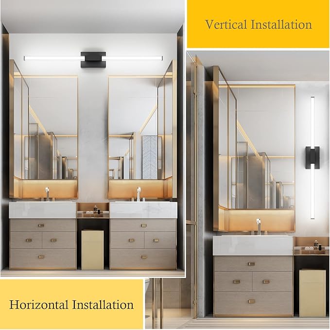 Ralbay Black 40inch Bathroom Vanity Lights Fixtures Over Mirror 32W Modern LED - Image 2
