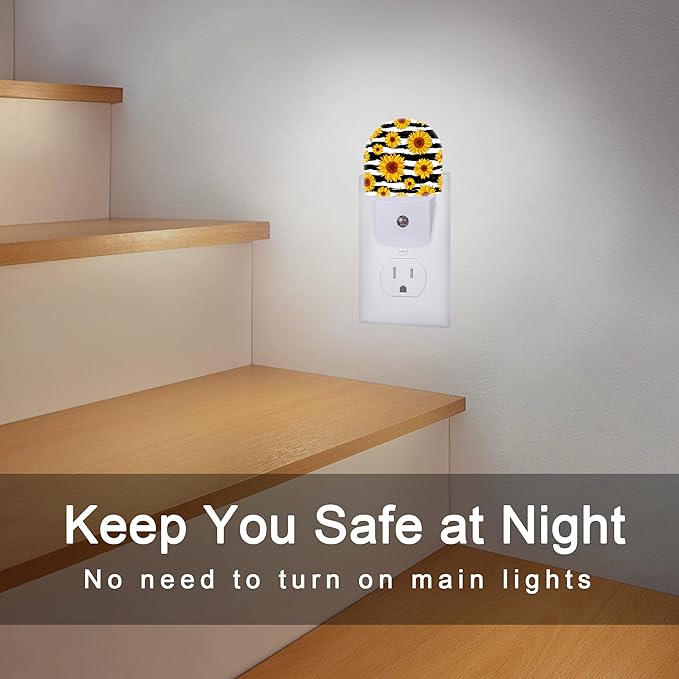 Sunflowers Striped Night Light, Night Lights Plug into Wall - Image 6