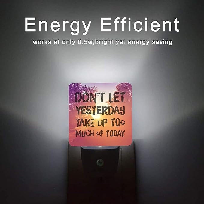 Inspirational Quote Night Light, Don't Let Yesterday Take Up Too Much of Today - Image 6