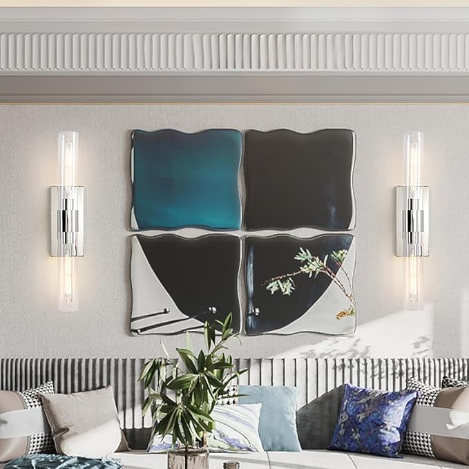 YUYI Nickel Wall Sconces Set of Two, 22.8'' Indoor Sconces Wall Decor Set of 2 - Image 7