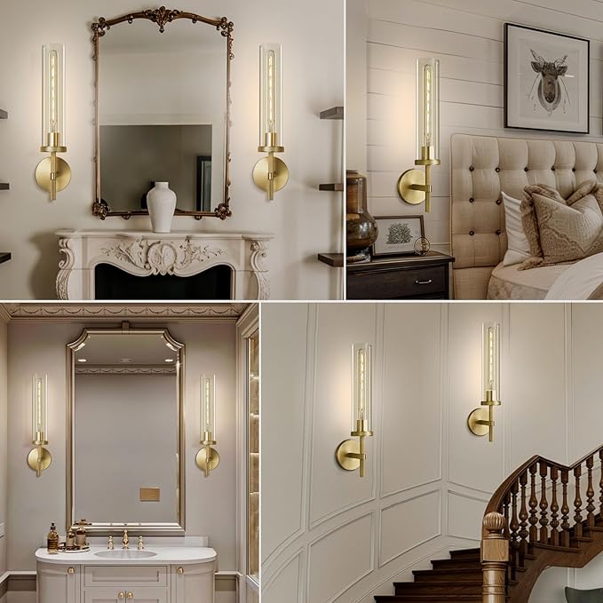 Antique Gold Wall Sconce 19.48" Modern Luxe Wall Lighting - Image 6