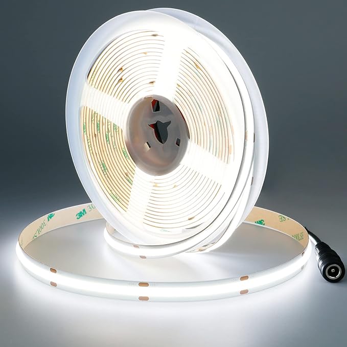 JOYLIT 24V COB LED Strip Lights 16.4ft 6000K Cool White 550LM/FT Super Bright by JOYLIT