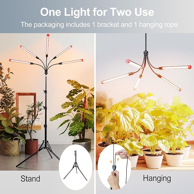 FECiDA Gamechanger! 45W 5Head Tripod Stand Tall Plant Light, 2025 Grow Lights - Image 2