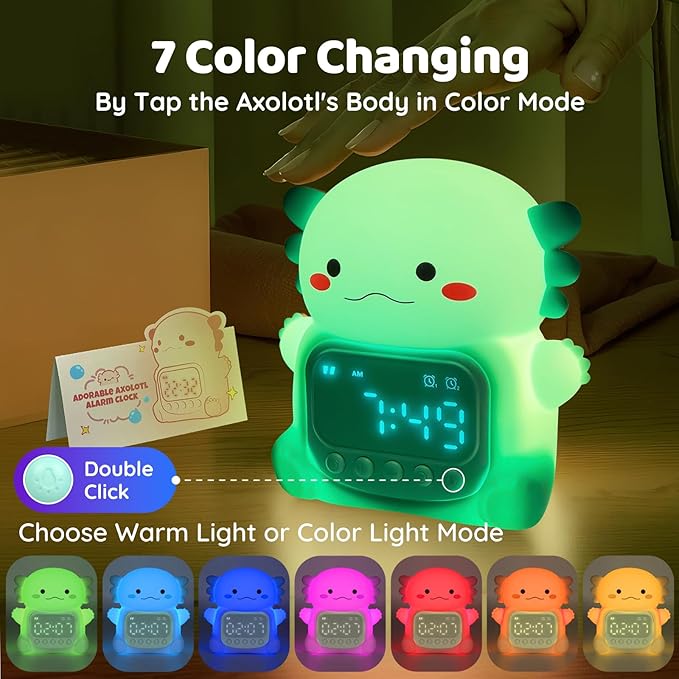 Axolotl Alarm Clock with Night Light - Image 3