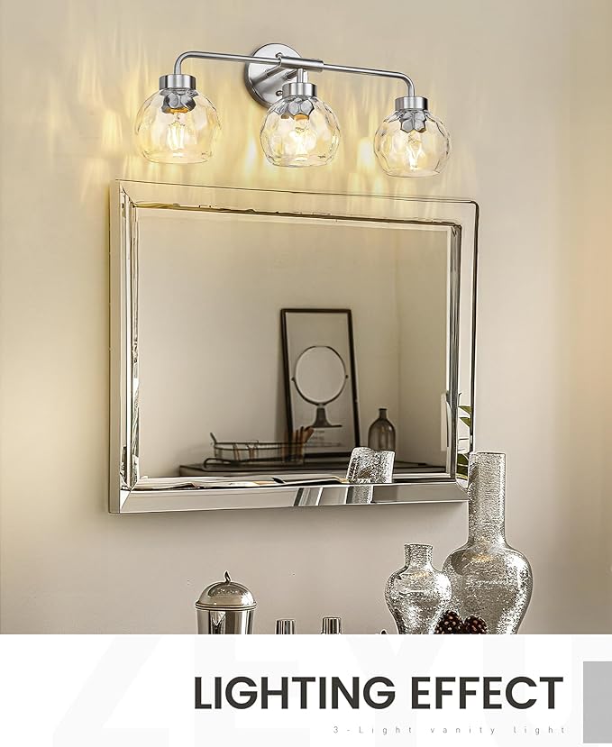 zeyu Brushed Nickel Bathroom Light Fixtures, 23 Inch 3-Light Modern Vanity - Image 5
