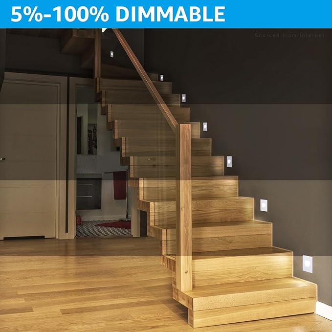 LEONLITE 5CCT 120V LED Step Lights, 3.5W 150LM 5%-100% Dimmable Indoor Outdoor - Image 3