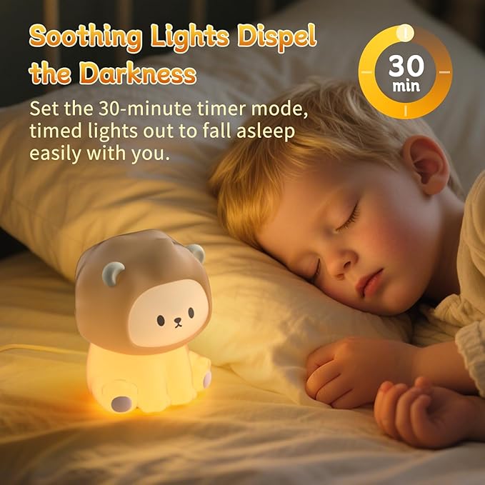 Cute Lion Night Light for Kids, Rechargeable Nursery Lamp - Image 6