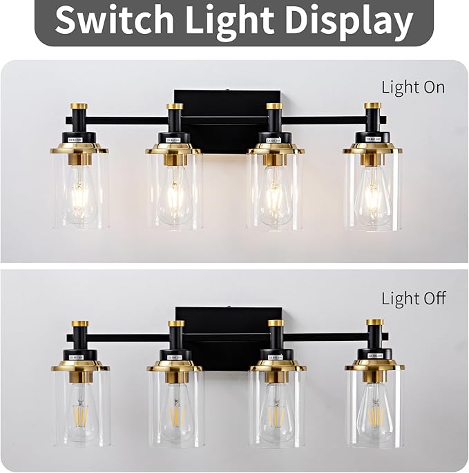 Modern Black & Gold Vanity Lights - Image 3