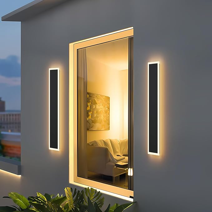 40inch Long Outdoor Wall Lights Black LED Exterior Wall Light Fixtures IP65 by Coinmit