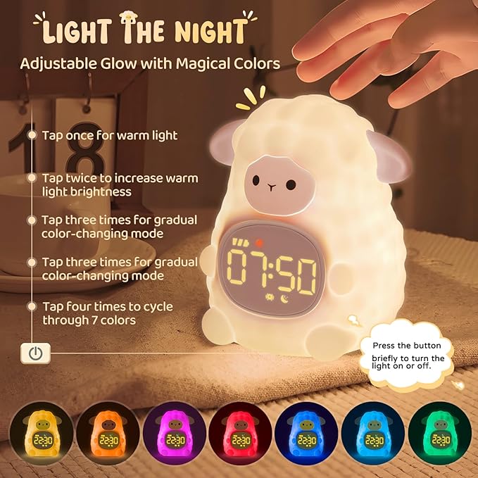 Sheep Alarm Clock with Night Light - Image 5