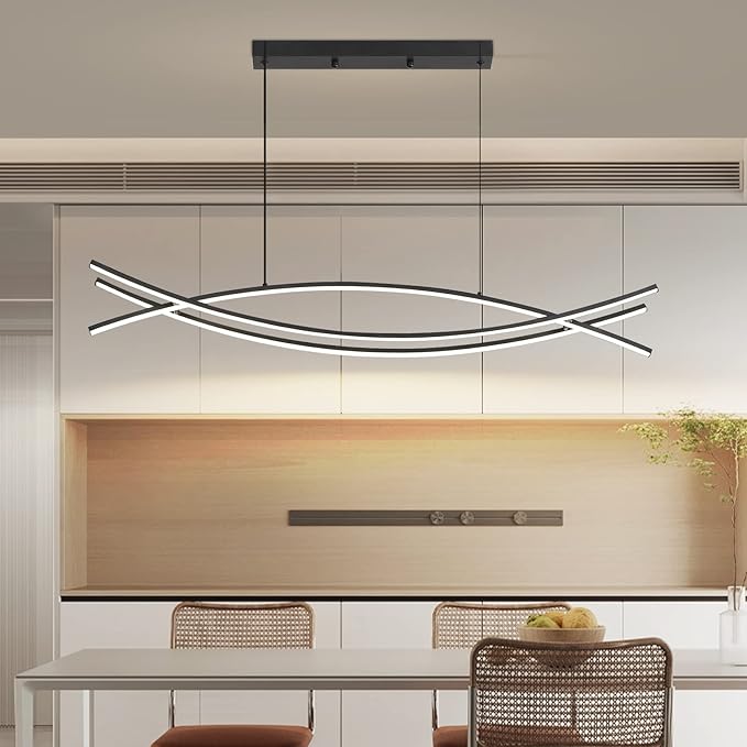 Pendant Light, Linear Pendant Light LED Dimmable Hanging Light Fixture by MatvenModernChandelier