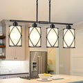 4-Light Kitchen Island Lighting, Modern Black Linear Dining Room Light Fixtures by Osimir