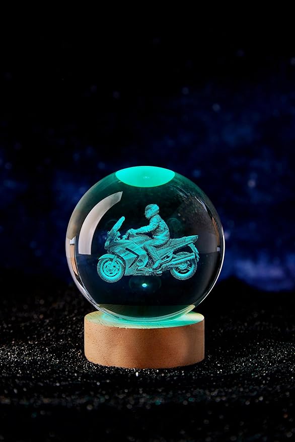 Large Motorcycle Crystal Ball Night Light - Image 8