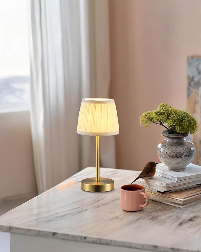 PUSU 2 Pack Cordless LED Gold Table Lamps, Rechargeable 4000mAh 3 Way Dimmable - Image 9