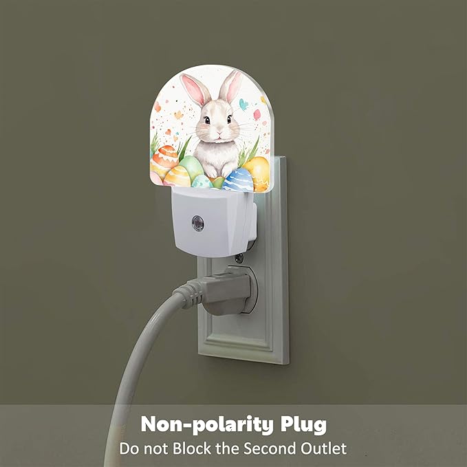 Easter Rabbit and Eggs Night Light Plug into Wall, Happy Easter Bunny - Image 4