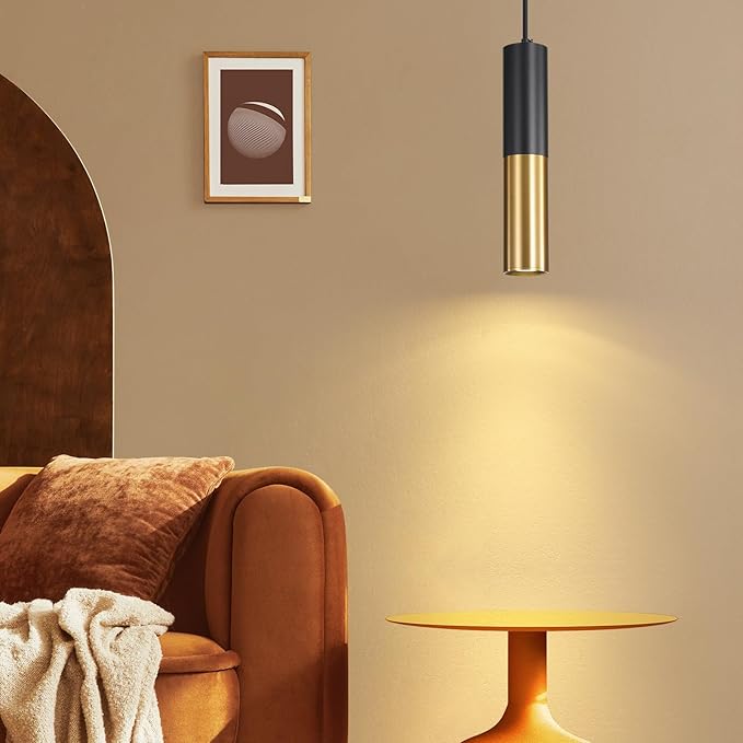 3 Pack Modern Black and Gold LED Pendant Lights, Minimalist Linear Hanging Light - Image 8