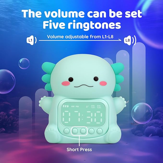 Axolotl Alarm Clock with Night Light - Image 7