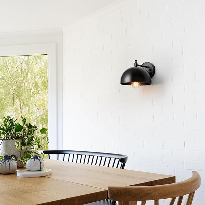 GLOBE Electric 65000047 1-Light Wall Sconce, Matte Black, Wall Lights - Image 4