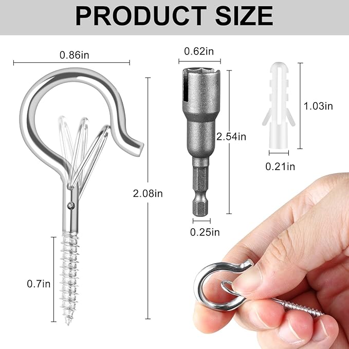 48 PCS Q-Hanger Hooks, Screw Hooks - Image 7