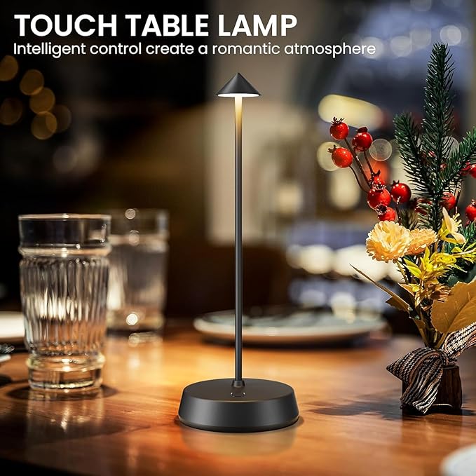 Cordless Table Lamp Rechargeable LED Battery Operated 6000mAh Touch Dimmable - Image 2