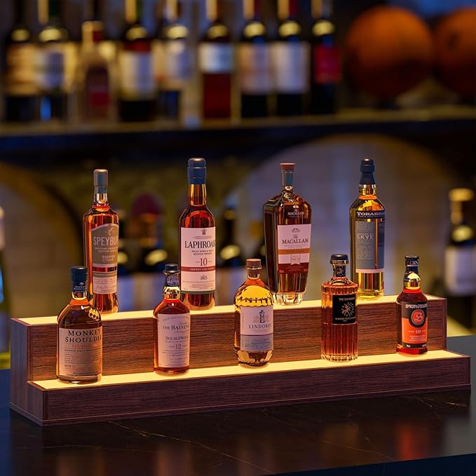 LED Liquor Display Shelf, Freestanding Bar Cabinet by Cubehom